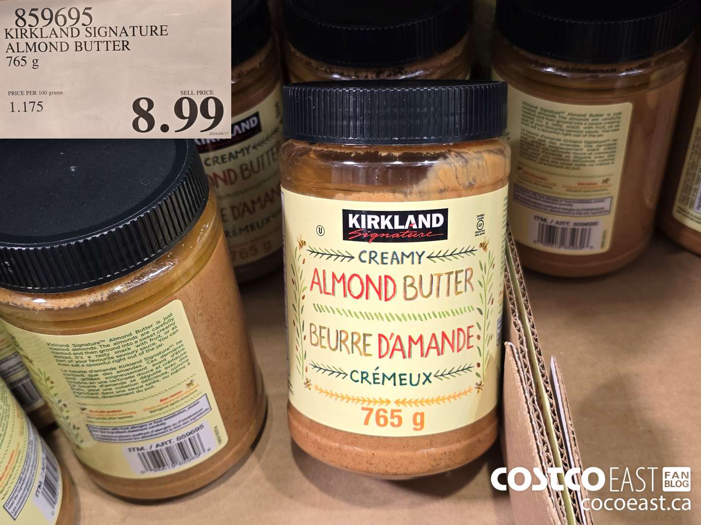 859695 KIRKLAND SIGNATURE ALMOND BUTTER 765 g $8.99
