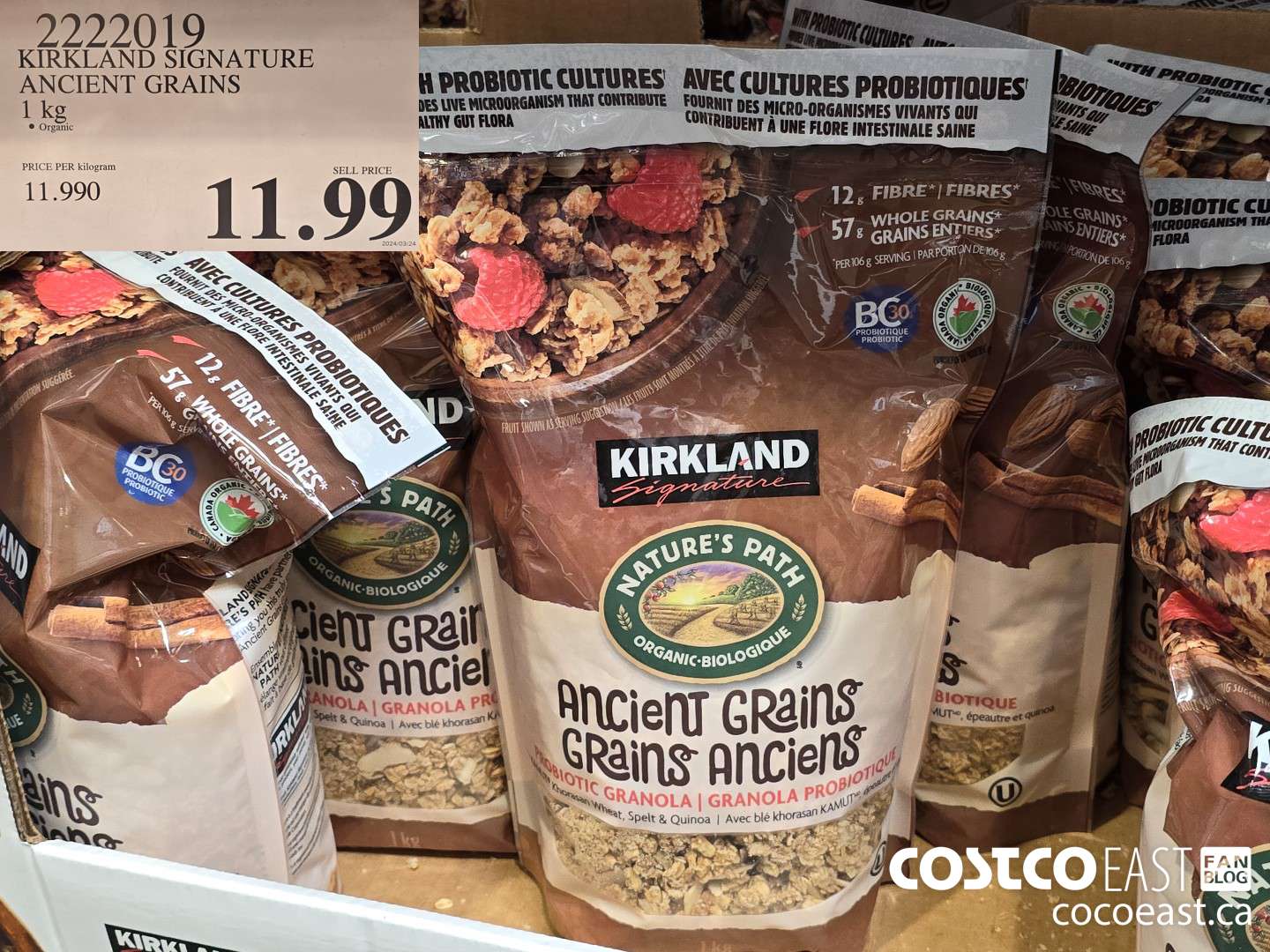 2222019 KIRKLAND SIGNATURE ANCIENT GRAINS 1 kg $11.99