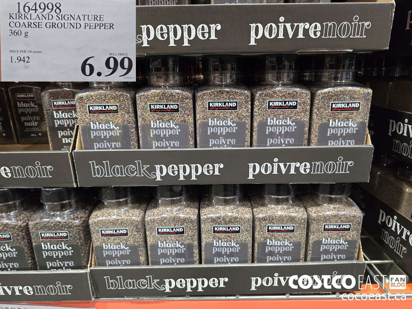 164998 KIRKLAND SIGNATURE COARSE GROUND PEPPER 359 G $6.99
