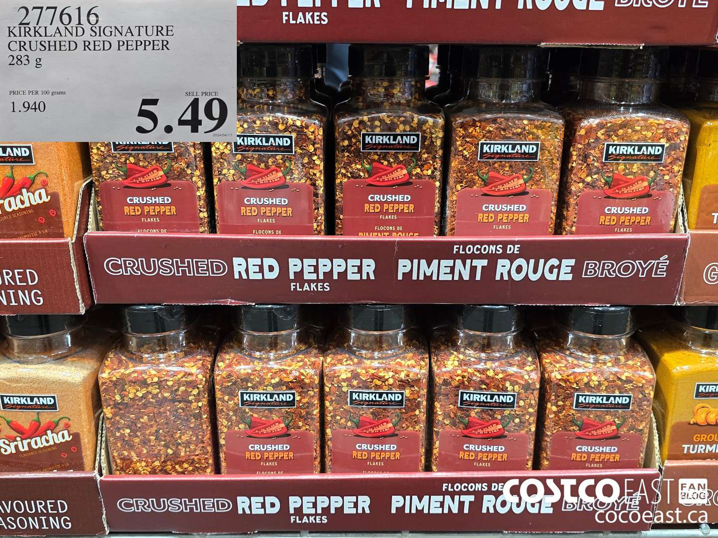 277616 KIRKLAND SIGNATURE CRUSHED RED PEPPER 283 G $5.49