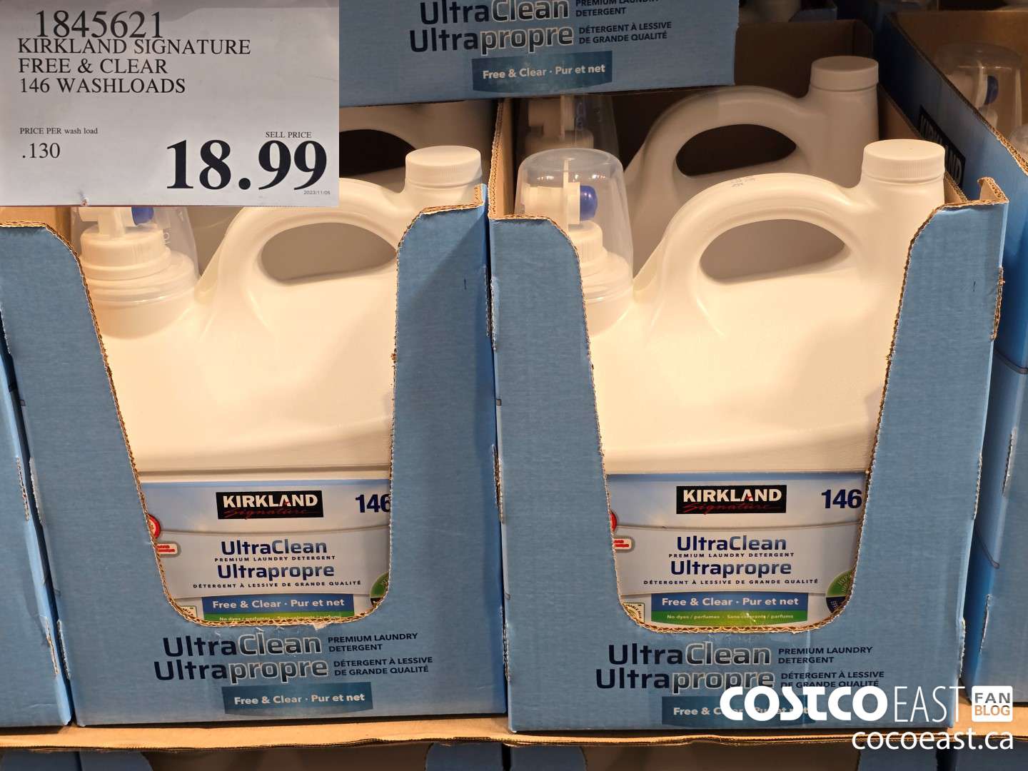 1845621 KIRKLAND SIGNATURE FREE & CLEAR 146 WASHLOADS $18.99