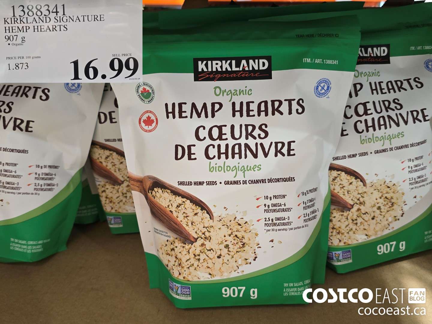 1388341 KIRKLAND SIGNATURE HEMP HEARTS 907G $16.99