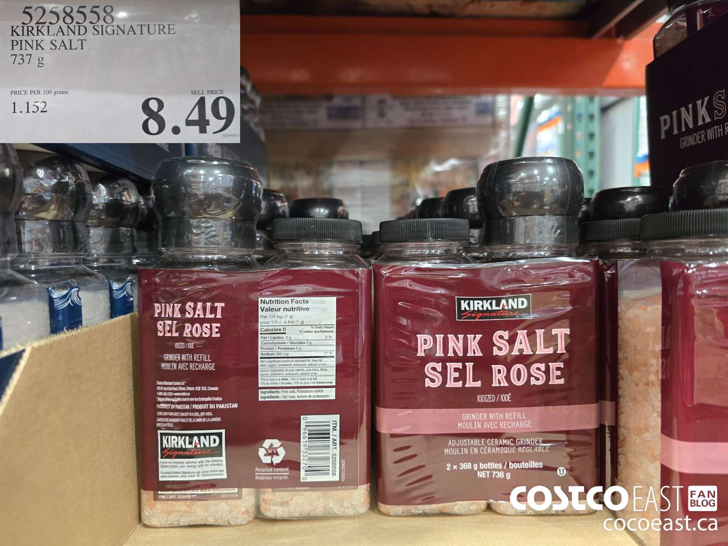 5258558 KIRKLAND SIGNATURE HIMALAYAN PINK SALT 737 G $8.49