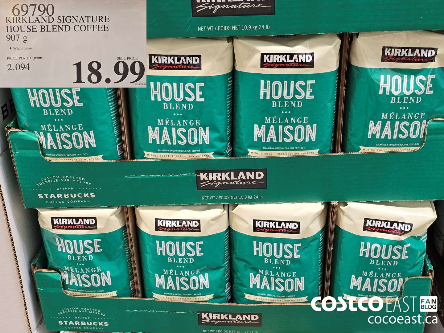 69790 KIRKLAND SIGNATURE HOUSE BLEND COFFEE 907 G $18.99