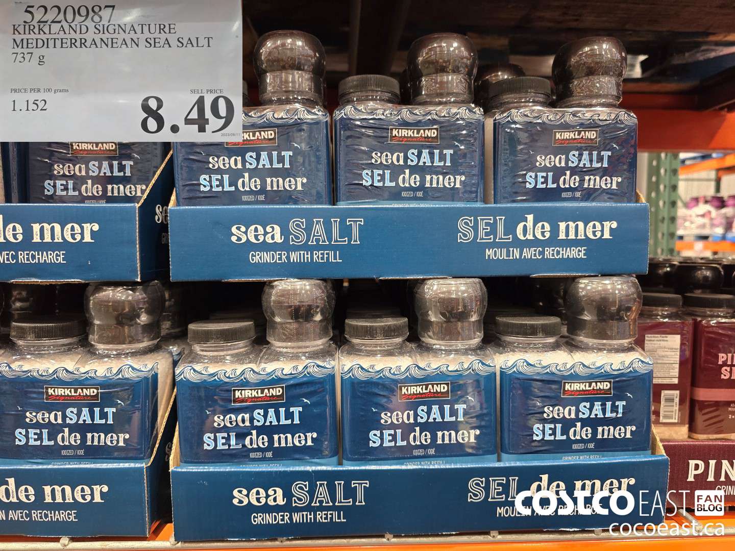 5220987 KIRKLAND SIGNATURE MEDITERRANEAN SEA SALT 737 G $8.49