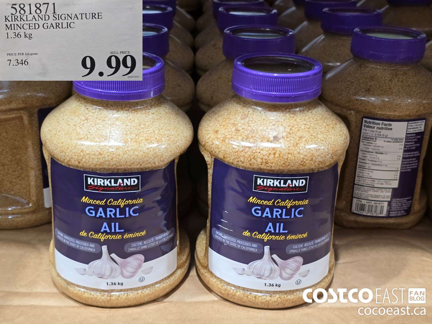 581871 KIRKLAND SIGNATURE MINCED GARLIC 1.36 KG $9.99