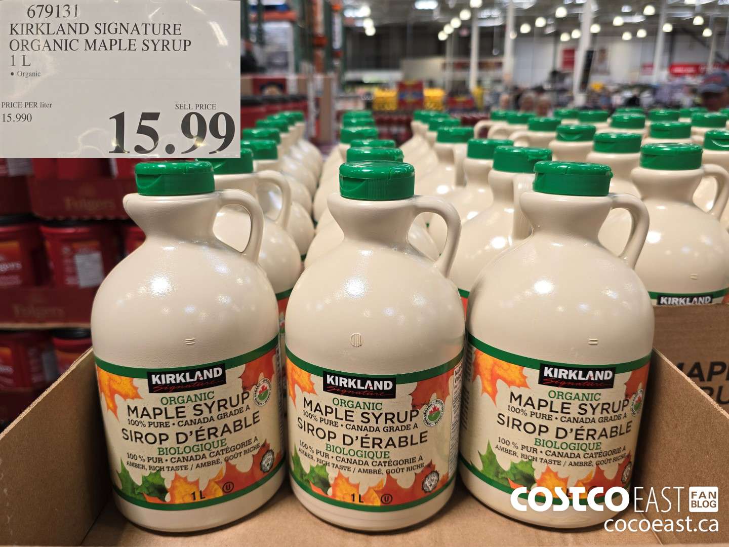 679131 KIRKLAND SIGNATURE ORGANIC MAPLE SYRUP 1L $15.99