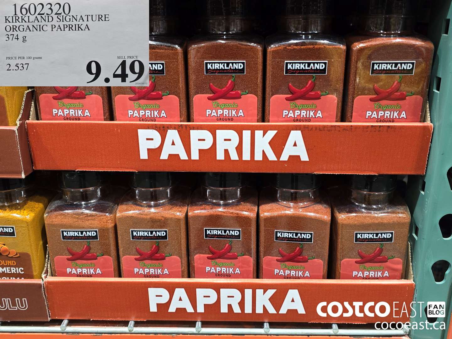 1602320 KIRKLAND SIGNATURE ORGANIC PAPRIKA 374 G $9.49