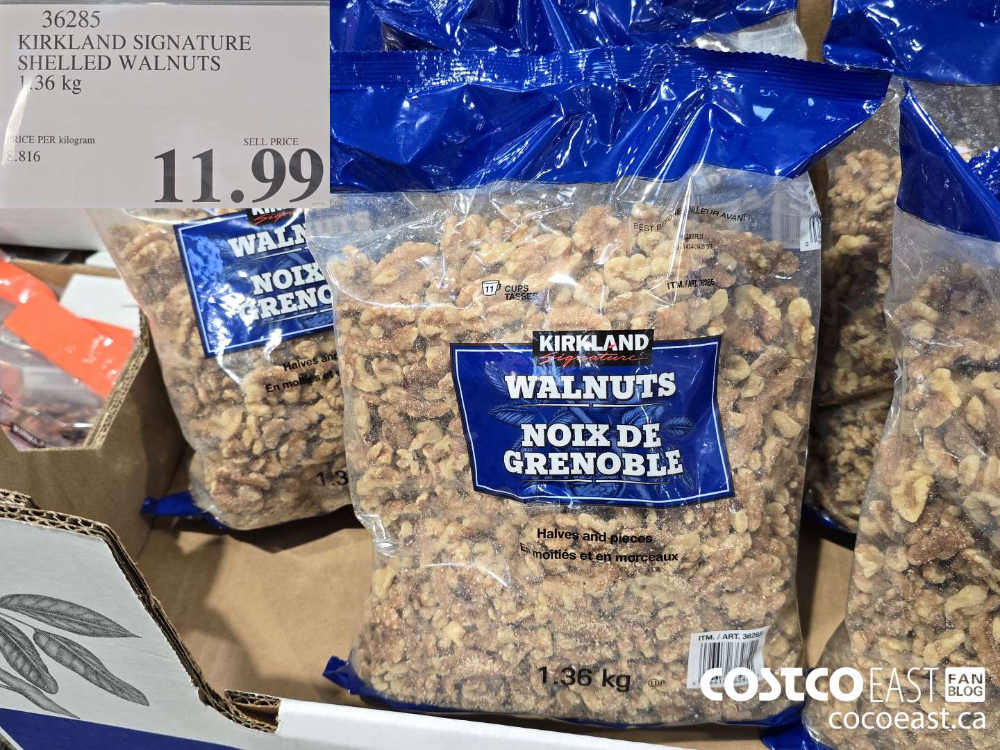 36285 KIRKLAND SIGNATURE SHELLED WALNUTS 1.36 KG $11.99