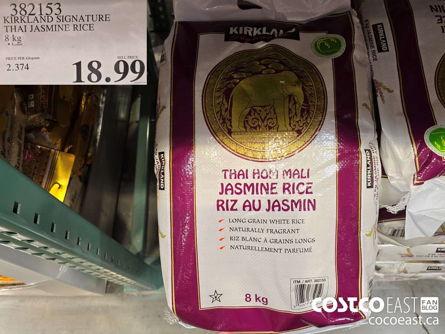 382153 KIRKLAND SIGNATURE THAI JASMINE RICE 8 KG $18.99