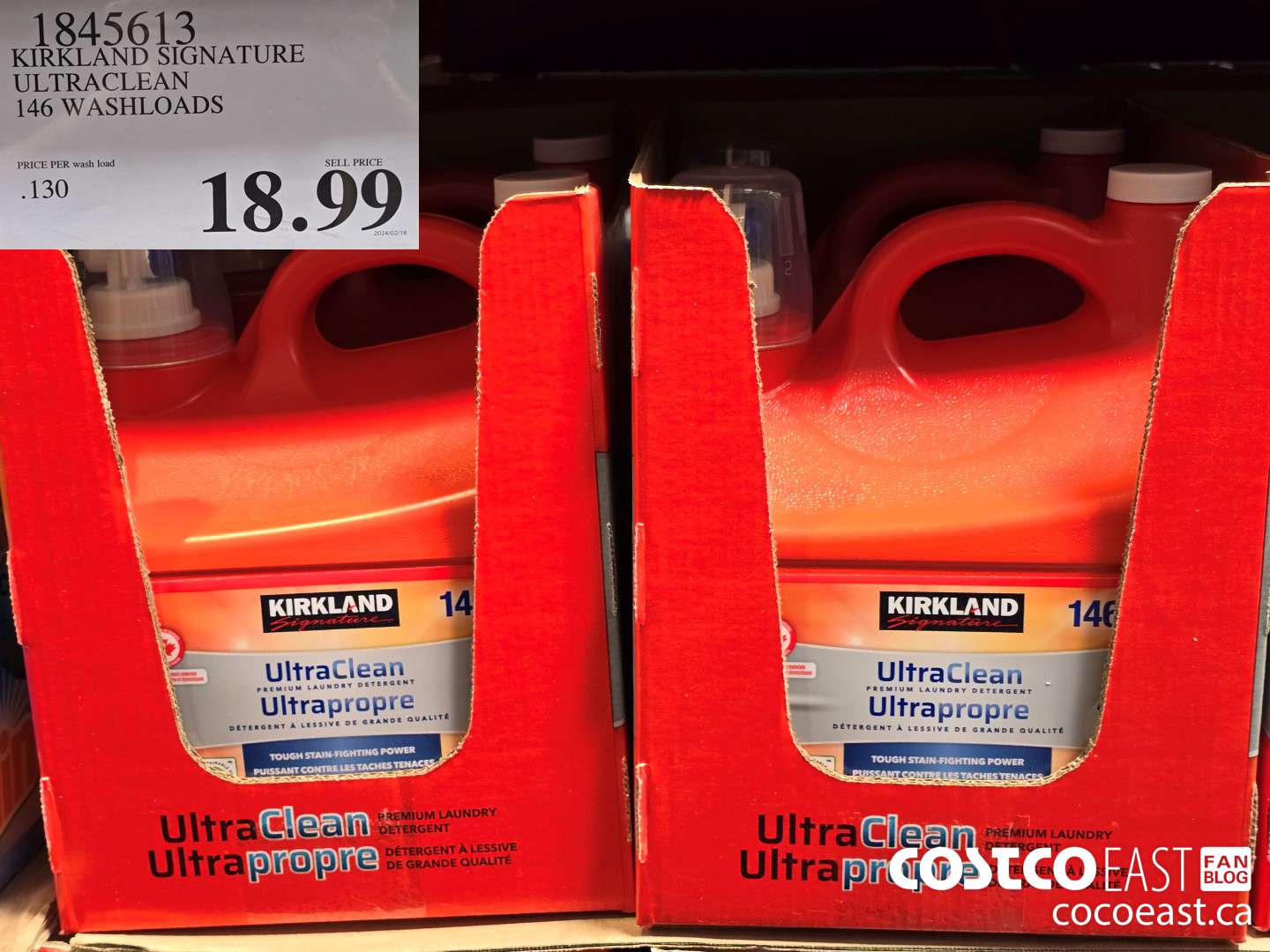 1845613 KIRKLAND SIGNATURE ULTRACLEAN 146 washloads $18.99