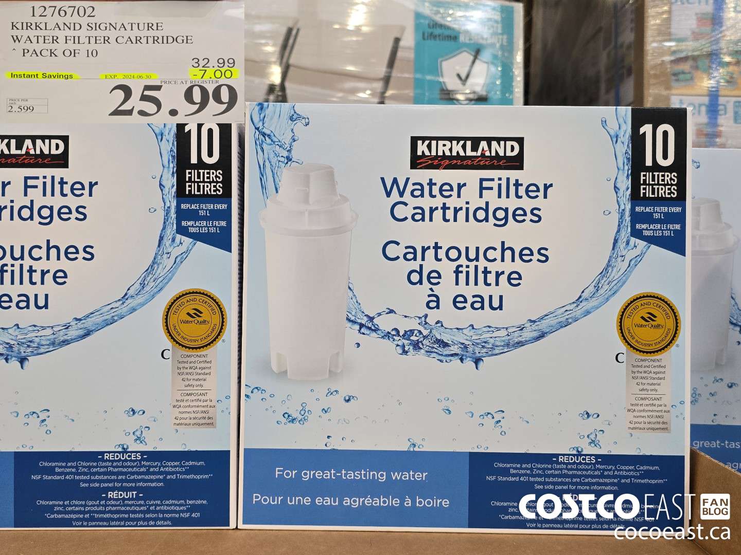 1276702 KIRKLAND SIGNATURE WATER FILTER CARTRIDGE PACK OF 10 ($7.00 INSTANT SAVINGS EXPIRES ON 2042-06-30) $25.99