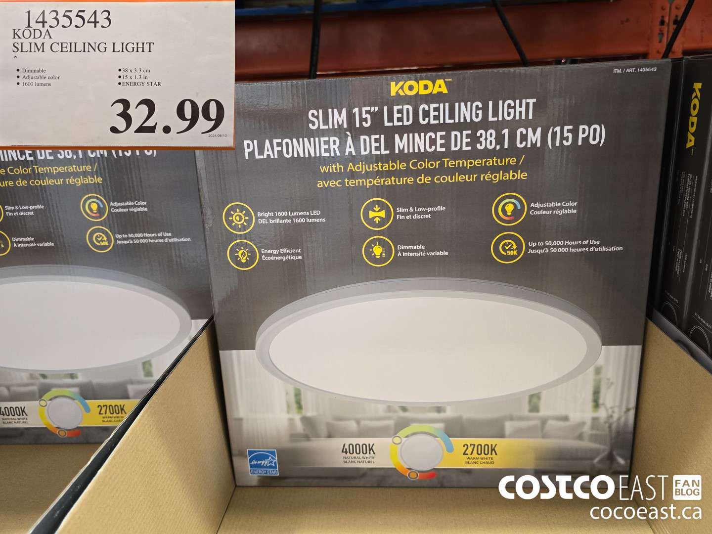 1435543 KODA SLIM CEILING LIGHT $32.99