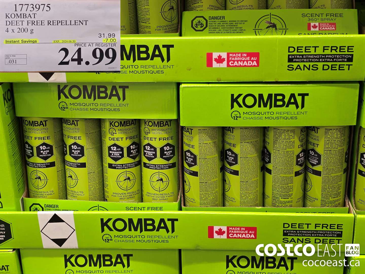 1773975 KOMBAT DEET FREE REPELLENT 4 X 200 G ($7.00 INSTANT SAVINGS EXPIRES ON 2024-06-30) $24.99