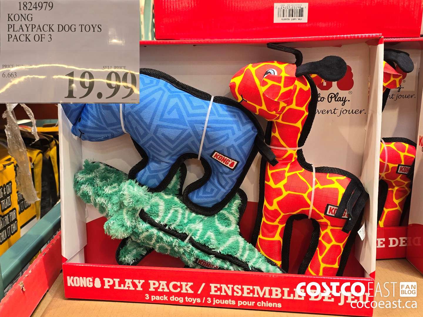 1824979 KONG PLAYPACK DOG TOYS PACK OF 3 $19.99