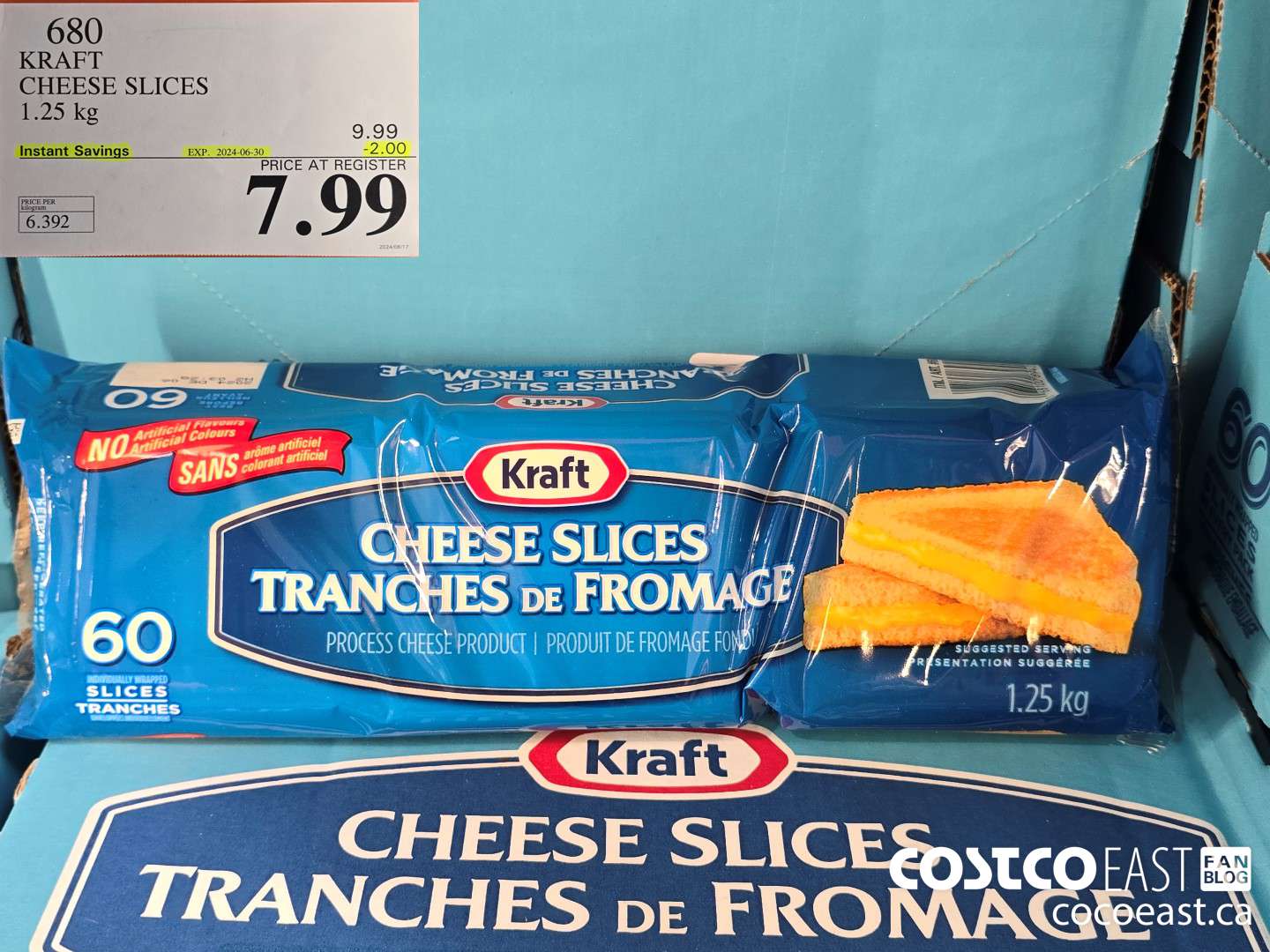680 KRAFT CHEESE SLICES 1.25 KG ($2.00 INSTANT SAVINGS EXPIRES ON 2024-06-30) $7.99