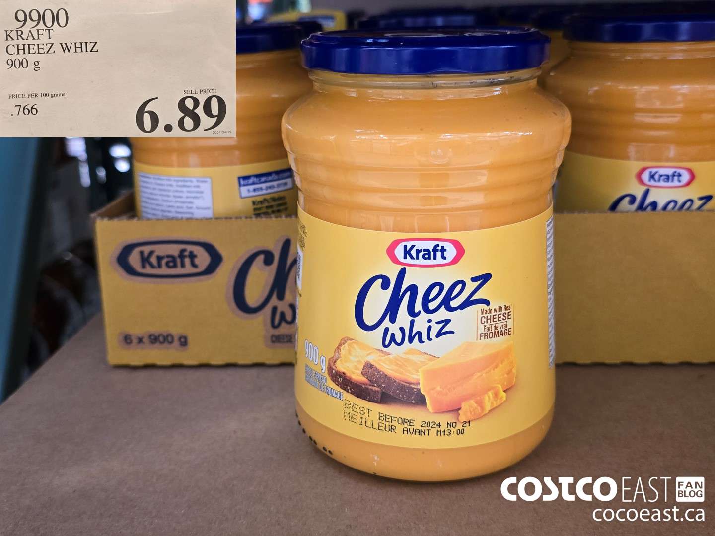 9900 KRAFT CHEEZ WHIZ 900 G $6.89