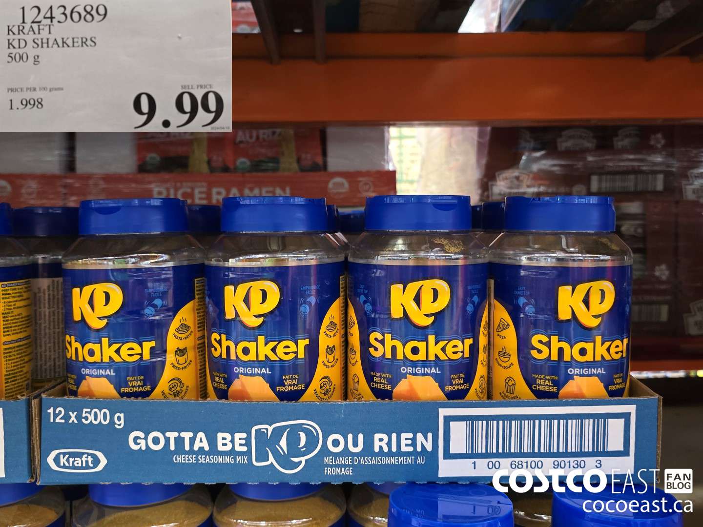 1243689 KRAFT KD SHAKERS 500g $9.99