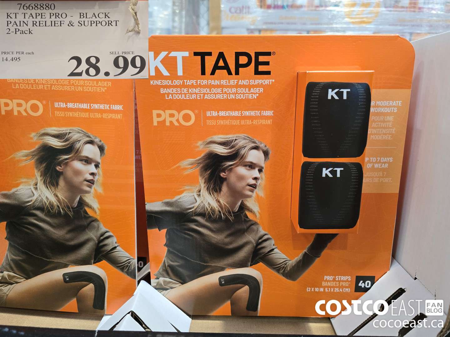 7668880 KT TAPE PRO - BLACK PAIN RELIEF & SUPPORT 2-Pack $28.99