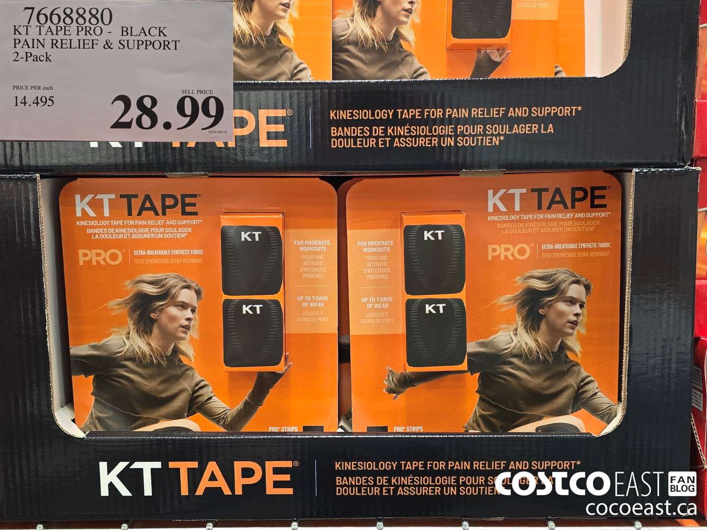 7668880 KT TAPE PRO - BLACK PAIN RELIEF & SUPPORT 2-Pack $28.99