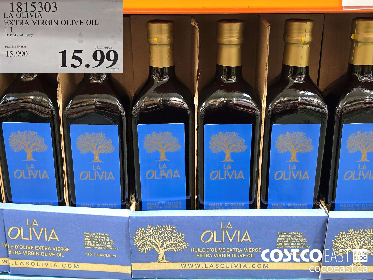 1815303 LA OLIVIA EXTRA VIRGIN OLIVE OIL 1 L $15.99