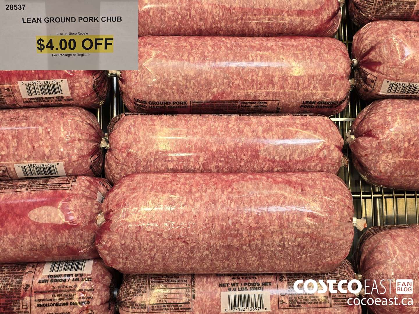 28537 LEAN GROUND PORK CHUB ($4.00 INSTANT SAVINGS)