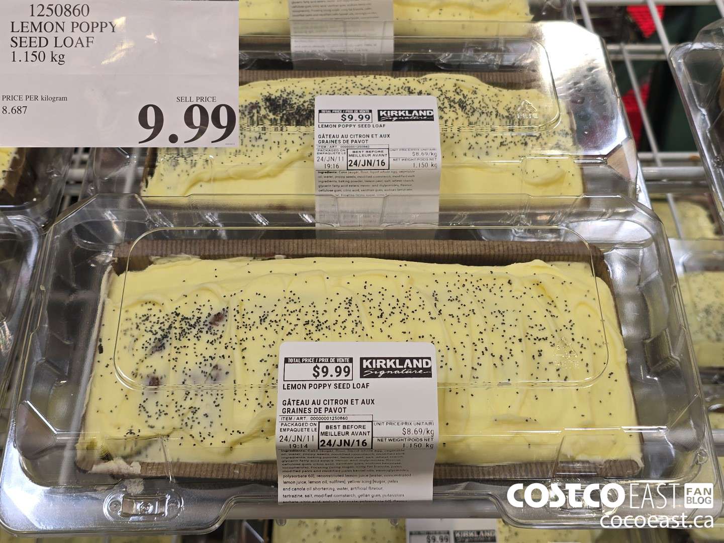 1250860 LEMON POPPY SEED LOAF 1.150 KG $9.99