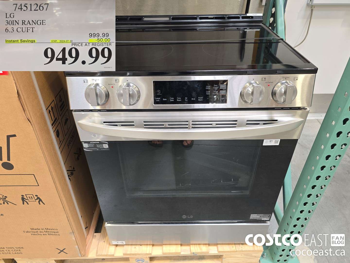 7451267 LG 30IN RANGE 6.3 CU. FT. ($50.00 INSTANT SAVINGS EXPIRES ON 2024-07-10) $949.99