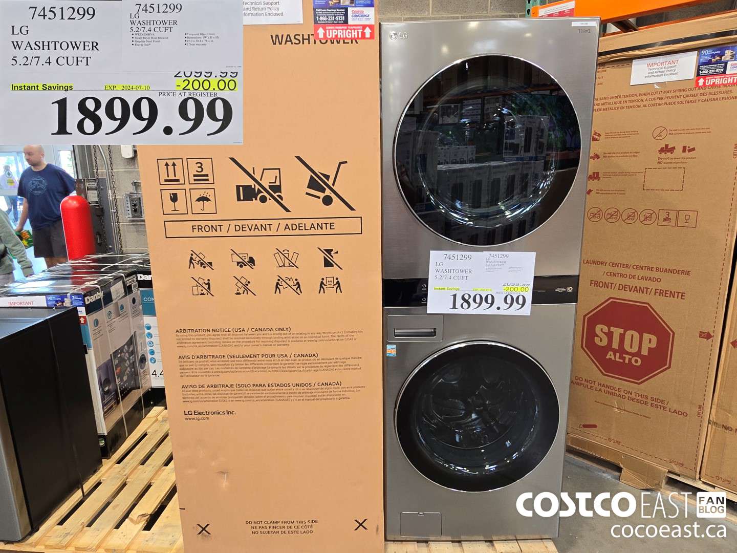 7451299 LG WASHTOWER 5.2/7.4 CUFT ($200.00 INSTANT SAVINGS EXPIRES ON 2024-07-10) $1899.99