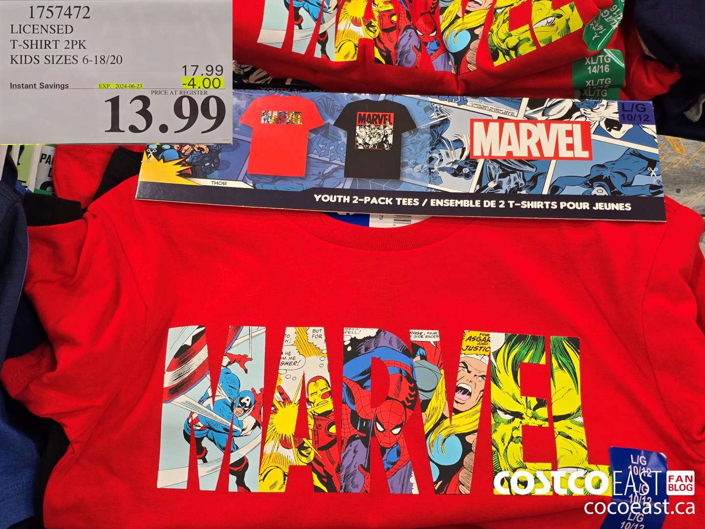 1757472 LICENSED T-SHIRT 2PK KIDS SIZES 6-18/20 ($4.00 INSTANT SAVINGS EXPIRES ON 2024-06-23) $13.99