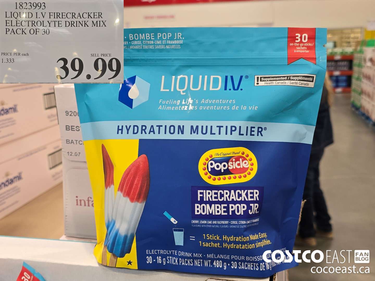1823993 LIQUID I.V FIRECRACKER ELECTROLYTE DRINK MIX PACK OF 30 $39.99