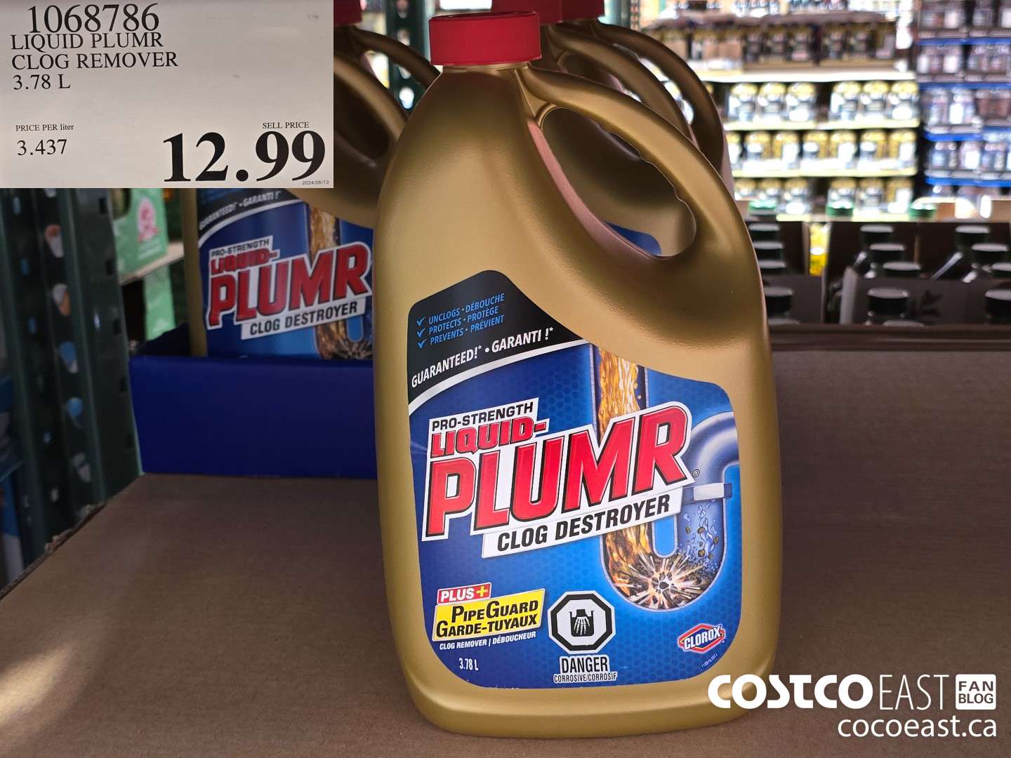 1068786 LIQUID PLUMR CLOG REMOVER 3.78 L $12.99