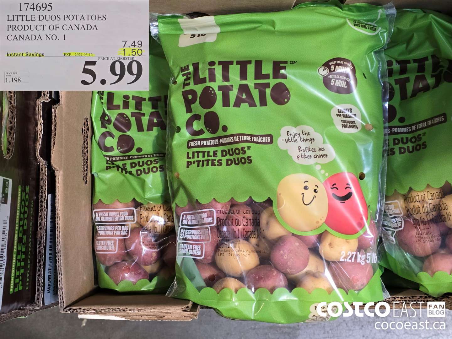 174695 LITTLE DUOS POTATOES PRODUCT OF CANADA CANADA NO.1 ($1.50 INSTANT SAVINGS EXPIRES ON 2024-06-16) $5.99