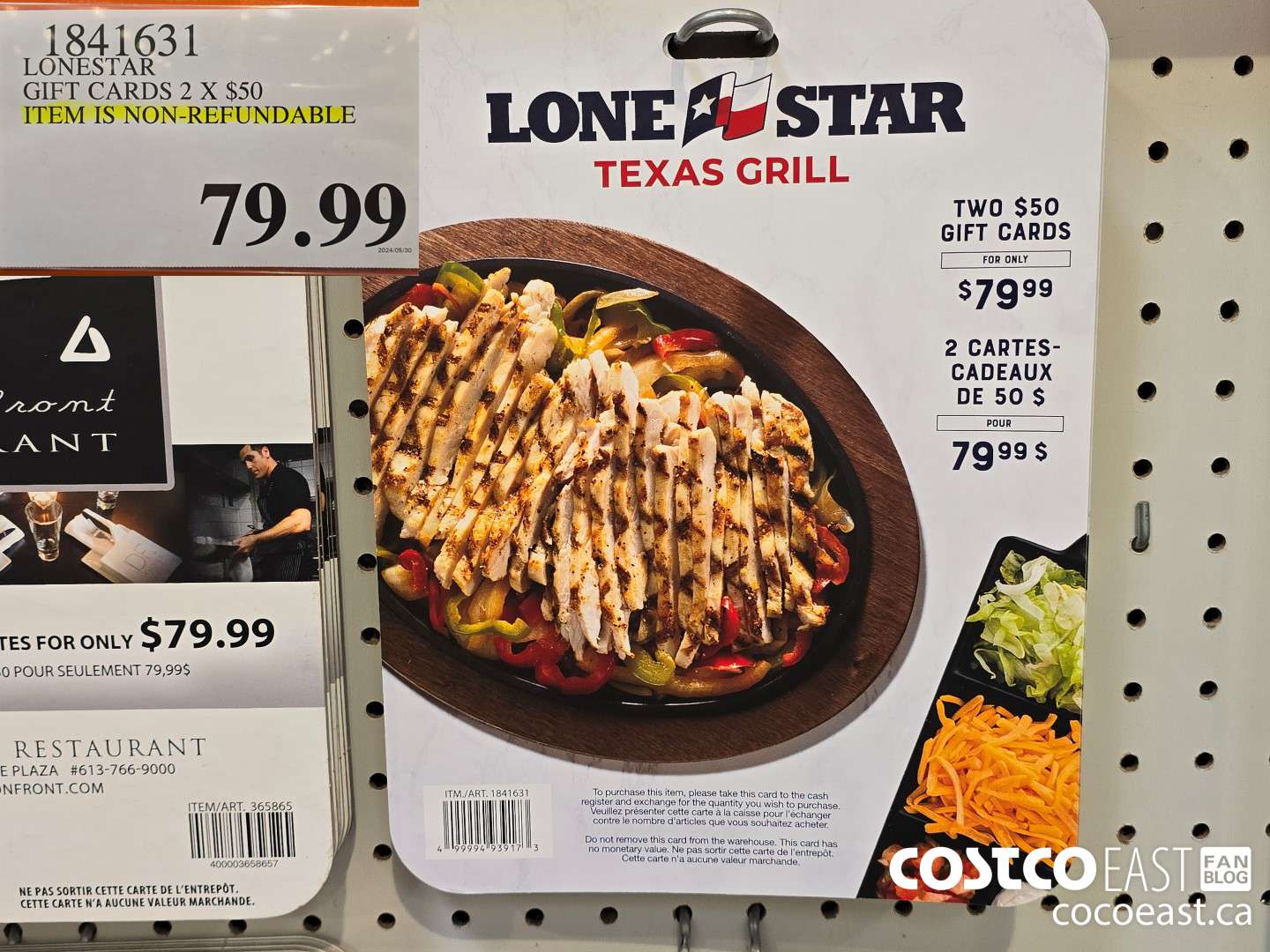1841631 LONESTAR GIFT CARDS 2 X $50 ITEM IS NON-REFUNDABLE $79.99