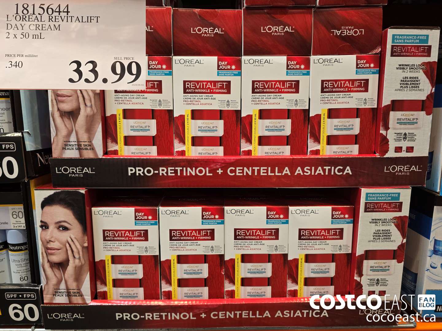 1815644 L'OREAL REVITALIFT DAY CREAM 2x50 mL $33.99