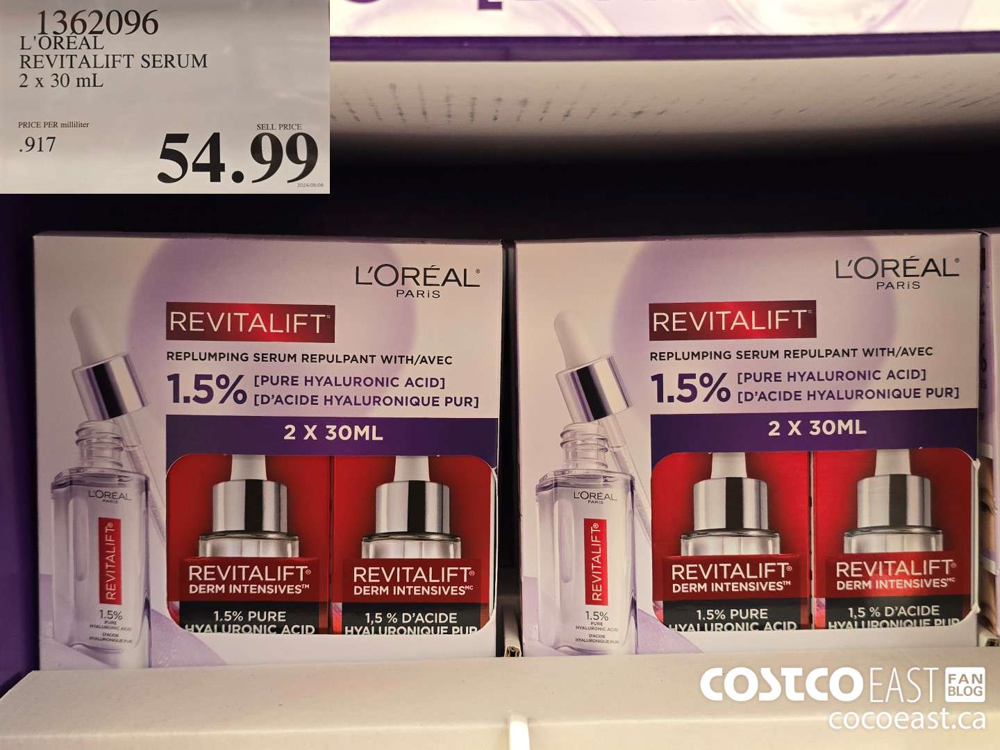 1362096 L'OREAL REVITALIFT SERUM 2 x 30 mL $54.99
