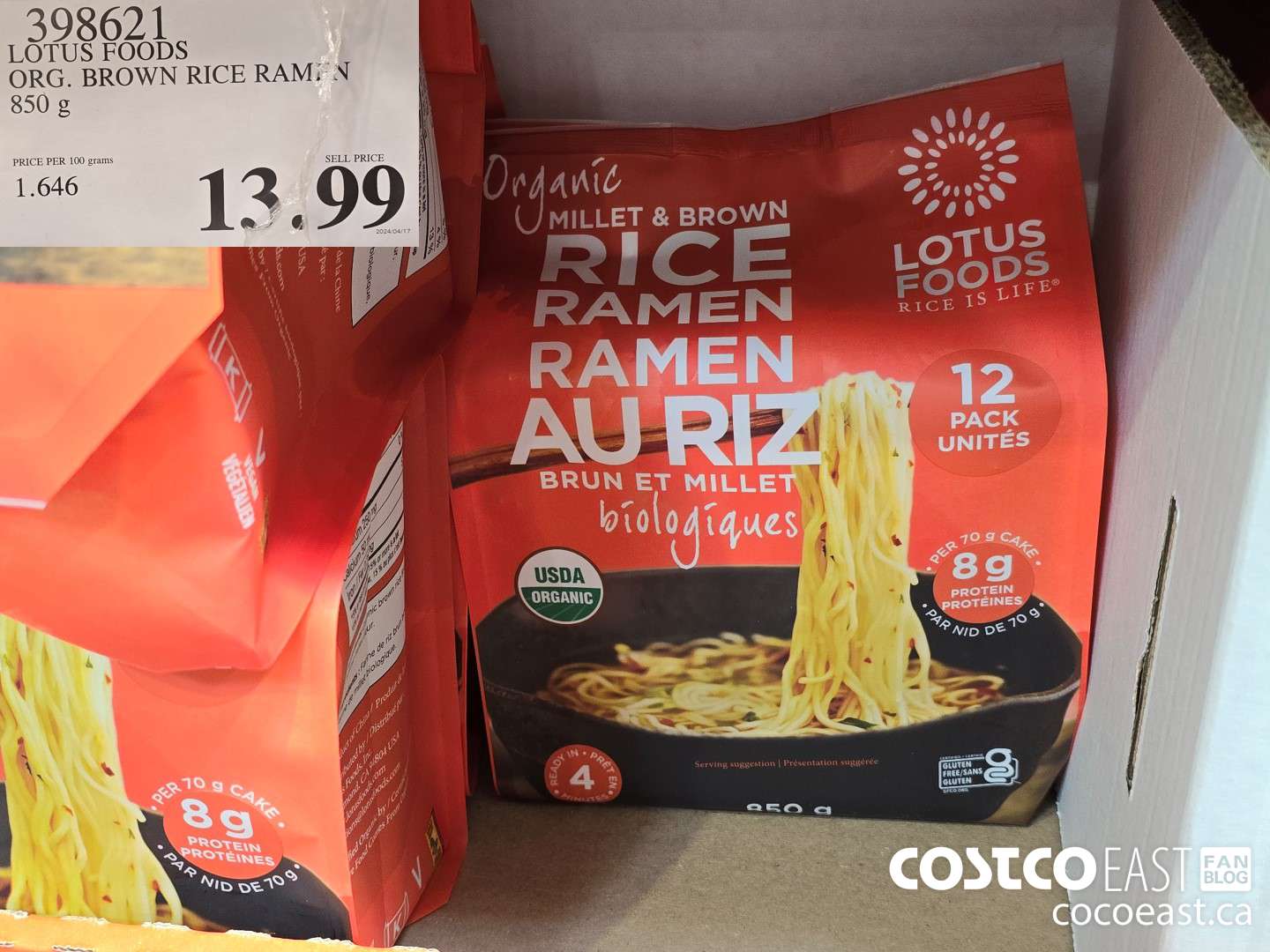 398621 LOTUS FOODS ORG. BROWN RICE RAMEN 850 g $13.99