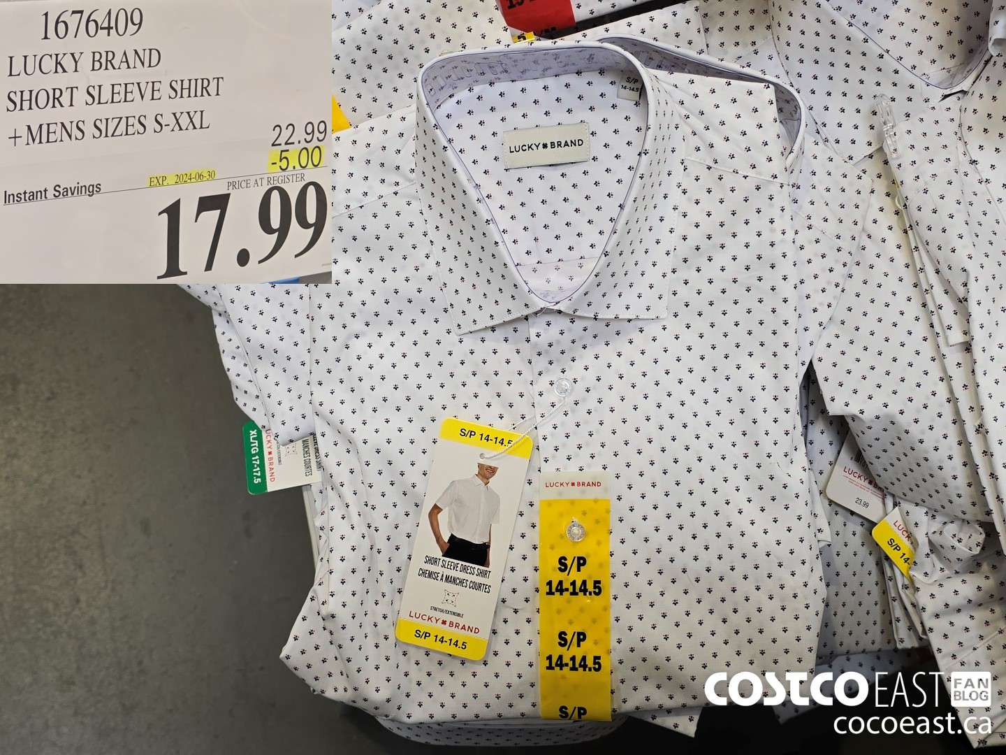 1676409 LUCKY BRAND SHORT SLEEVE SHIRT +MENS SIZES S-XXL ($5.00 INSTANT SAVINGS EXPIRES ON 2024-06-30) $17.99