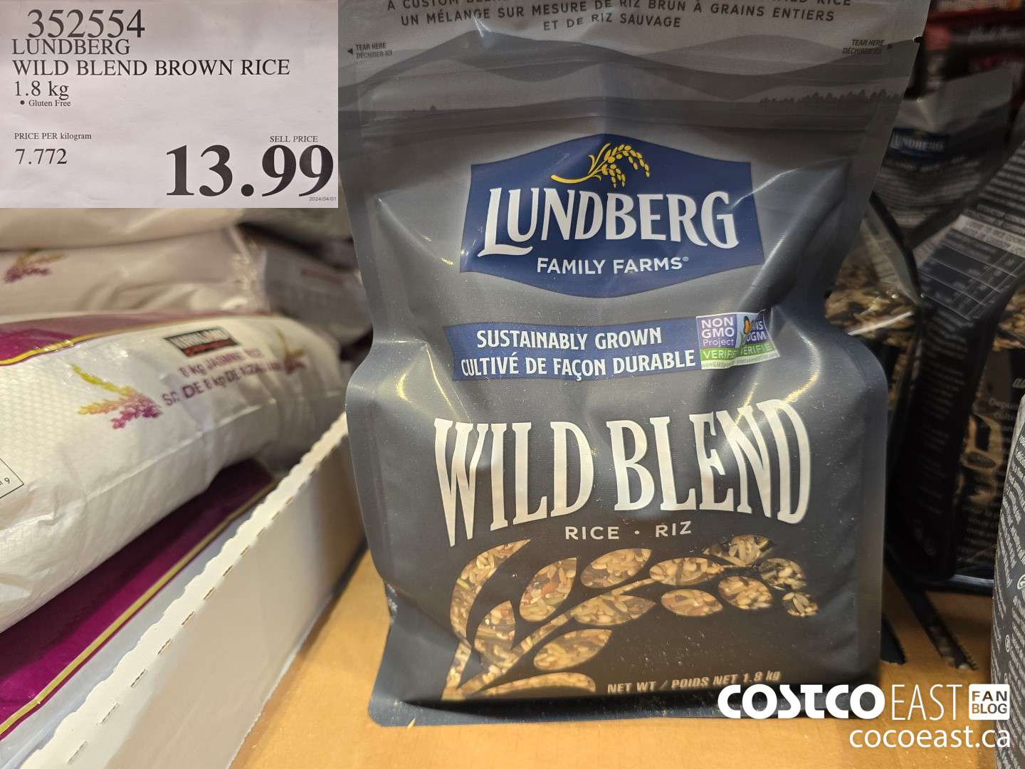 352554 LUNDBERG WILD BLEND BROWN RICE 1.8 KG $13.99