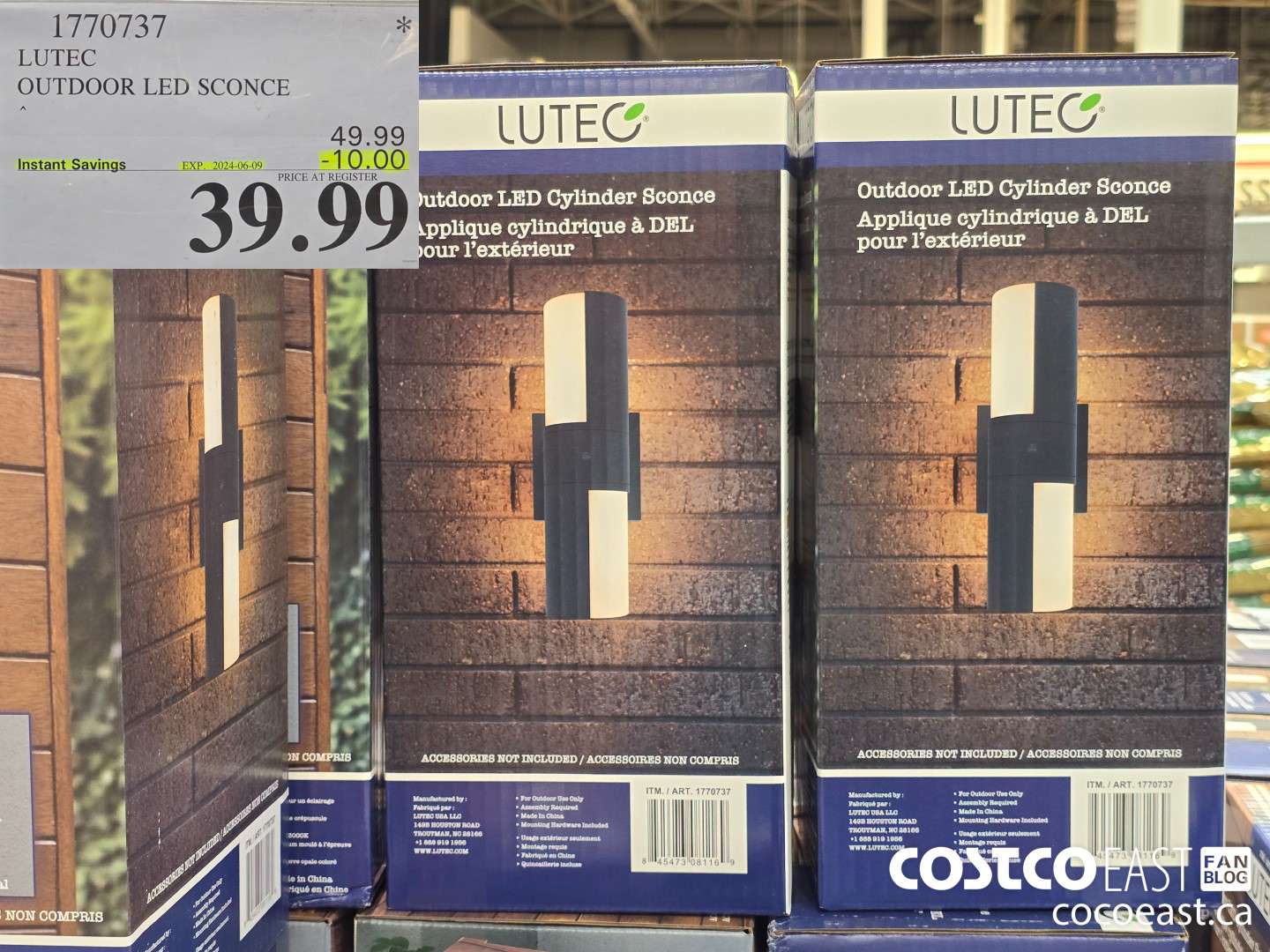 1770737 LUTEC OUTDOOR LED SCONCE ($10.00 INSTANT SAVINGS EXPIRES ON 2024-06-09) $39.99