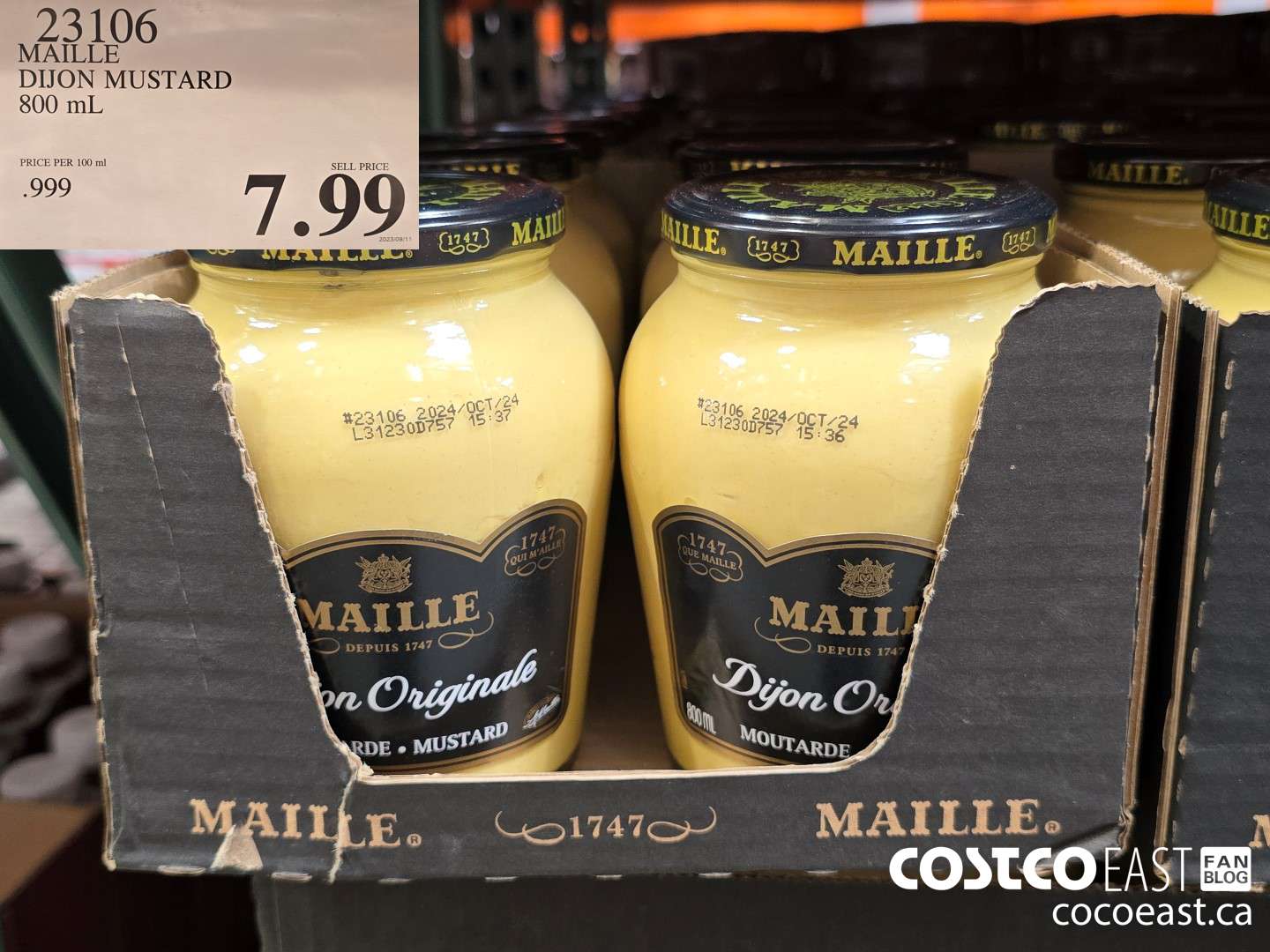 23106 MAILLE DIJON MUSTARD 800 ML $7.99