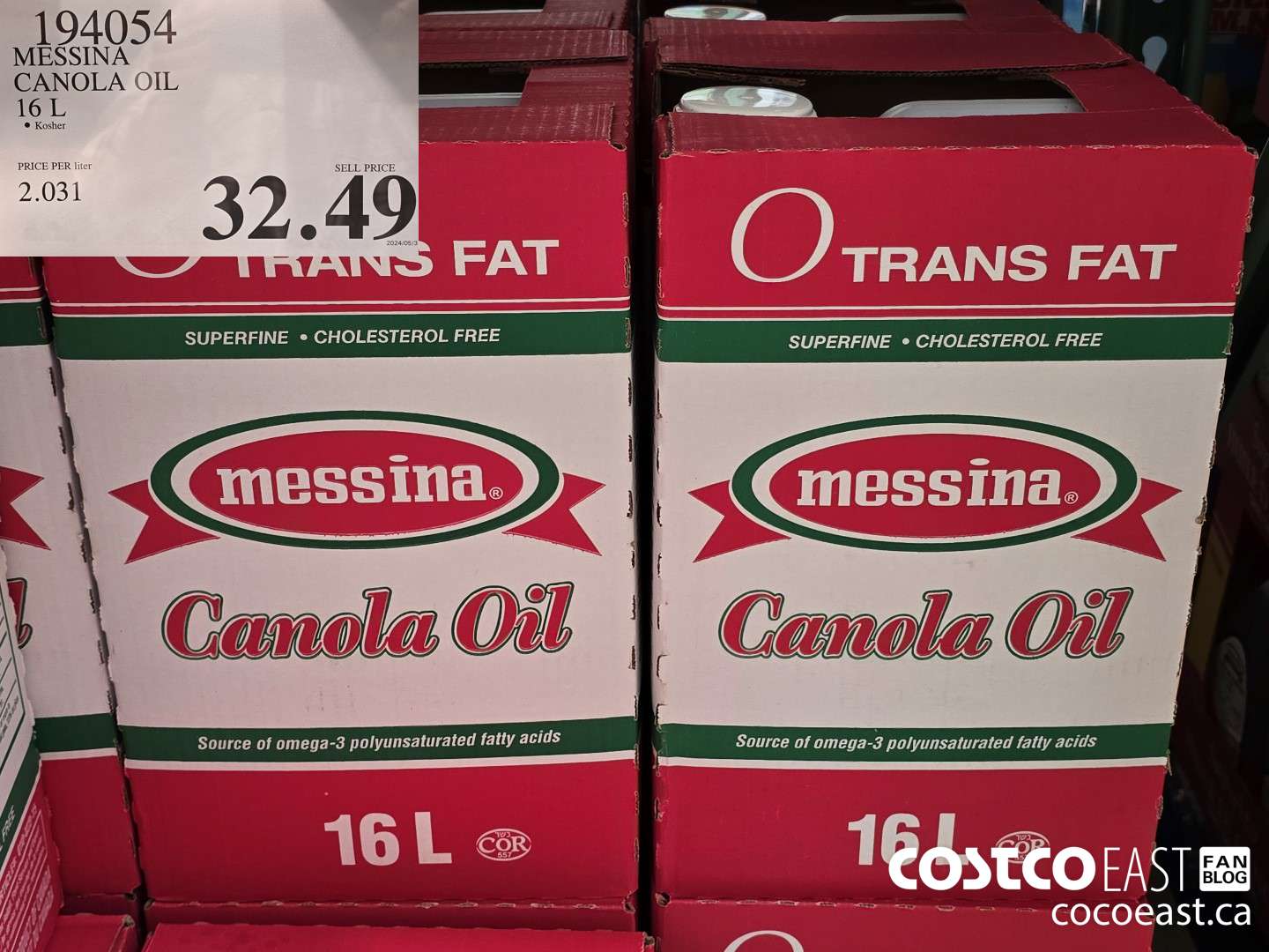 194054 MESSINA CANOLA OIL 16 L $32.49
