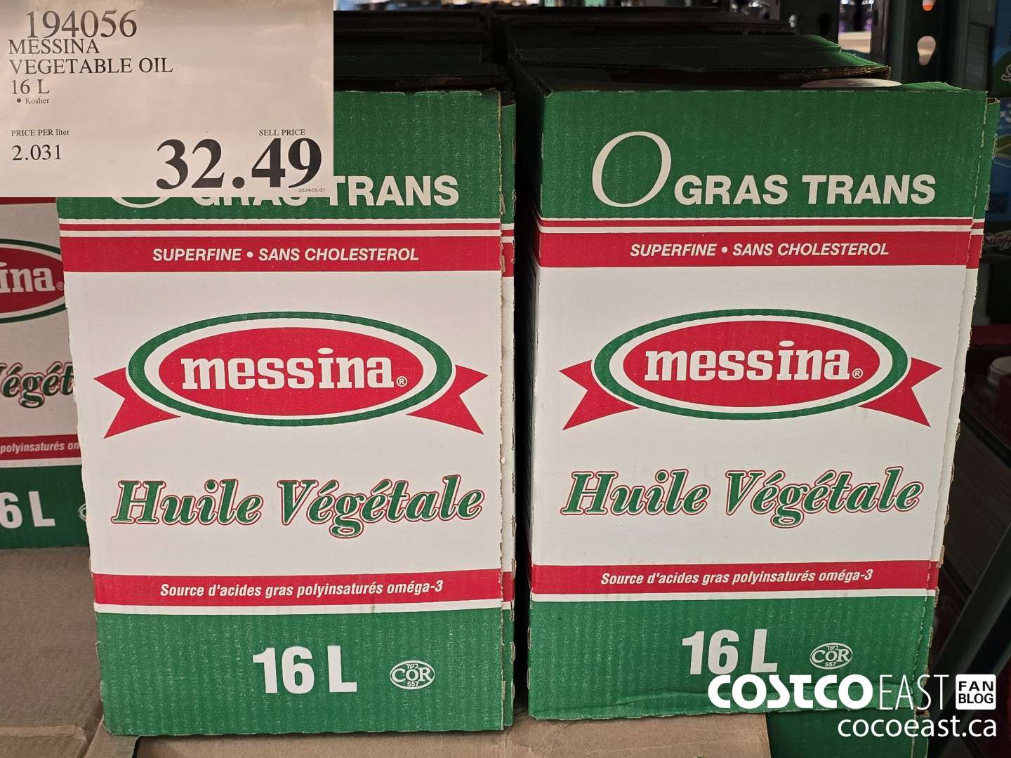 194056 MESSINA VEGETABLE OIL 16 L $32.49