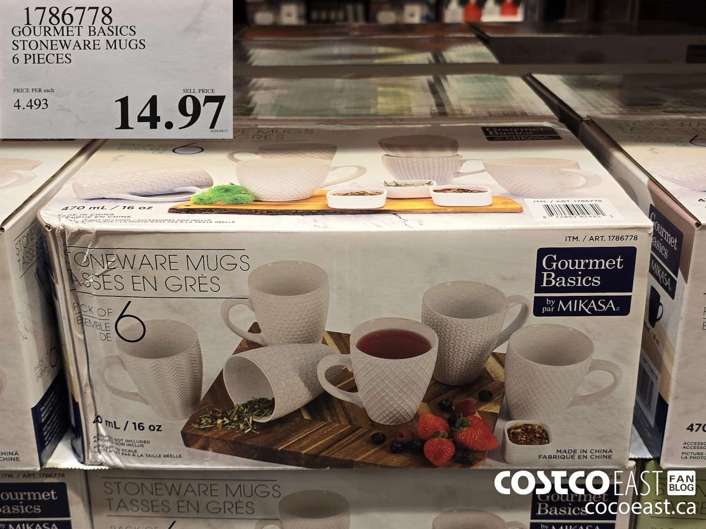 1786778 MIKASA STONEWARE MUGS 6 PIECES $14.97