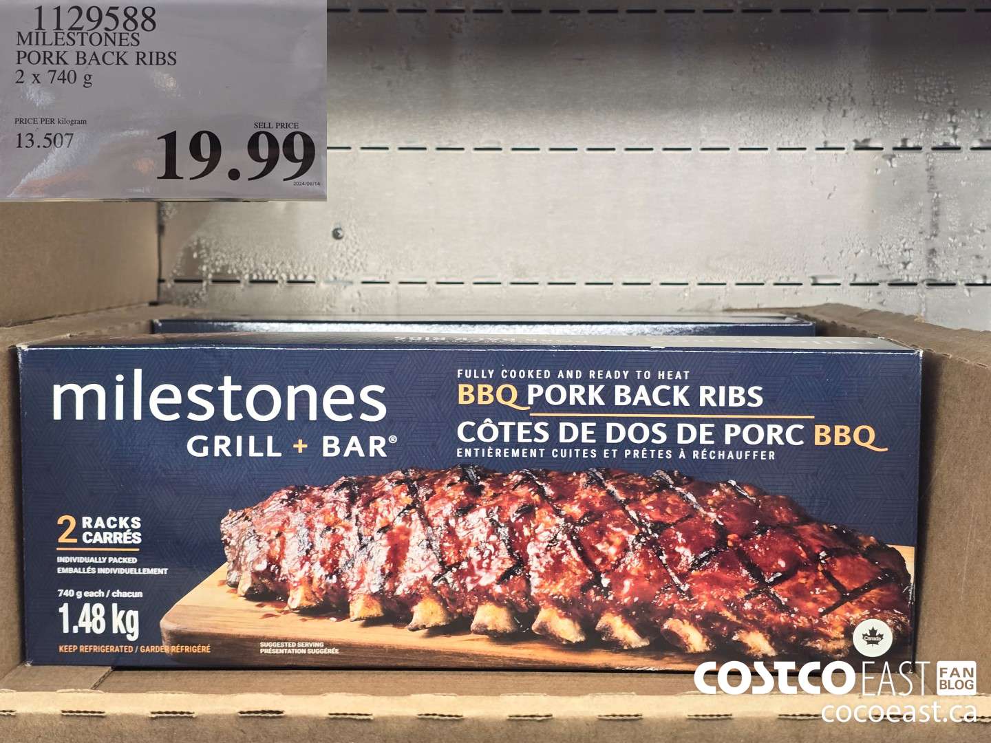 1129588 MILESTONES PORK BACK RIBS 2 x 740 G $19.99