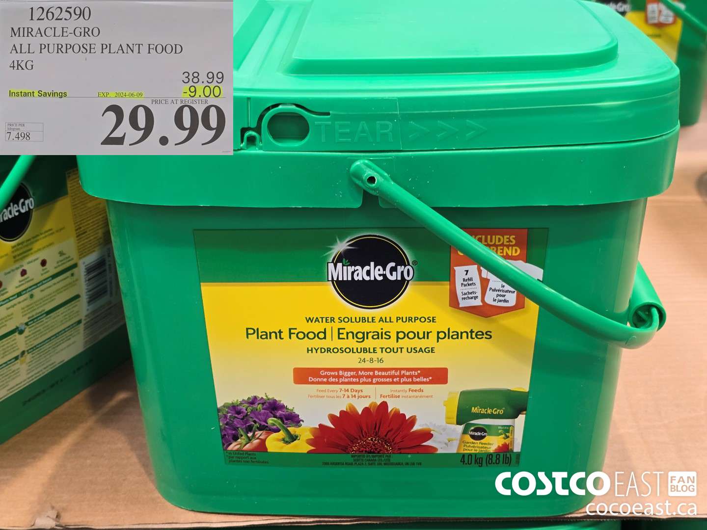 1262590 MIRACLE-GRO ALL PURPOSE PLANT FOOD 4KG ($9.00 INSTANT SAVINGS EXPIRES ON 2024-06-09) $29.99