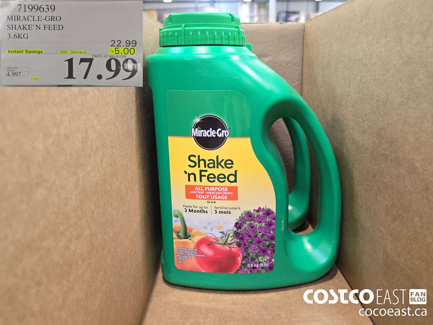 7199639 MIRACLE-GRO SHAKE'N FEED 3.6KG ($5.00 INSTANT SAVINGS EXPIRES ON 2024-06-23) $17.99