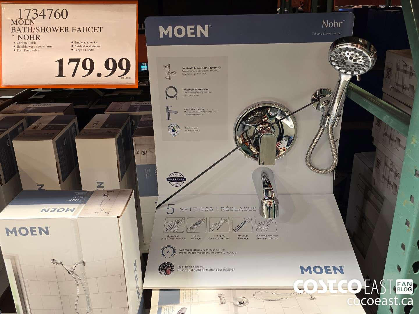 1734760 MOEN BATH/SHOWER FAUCET NOHR $179.99