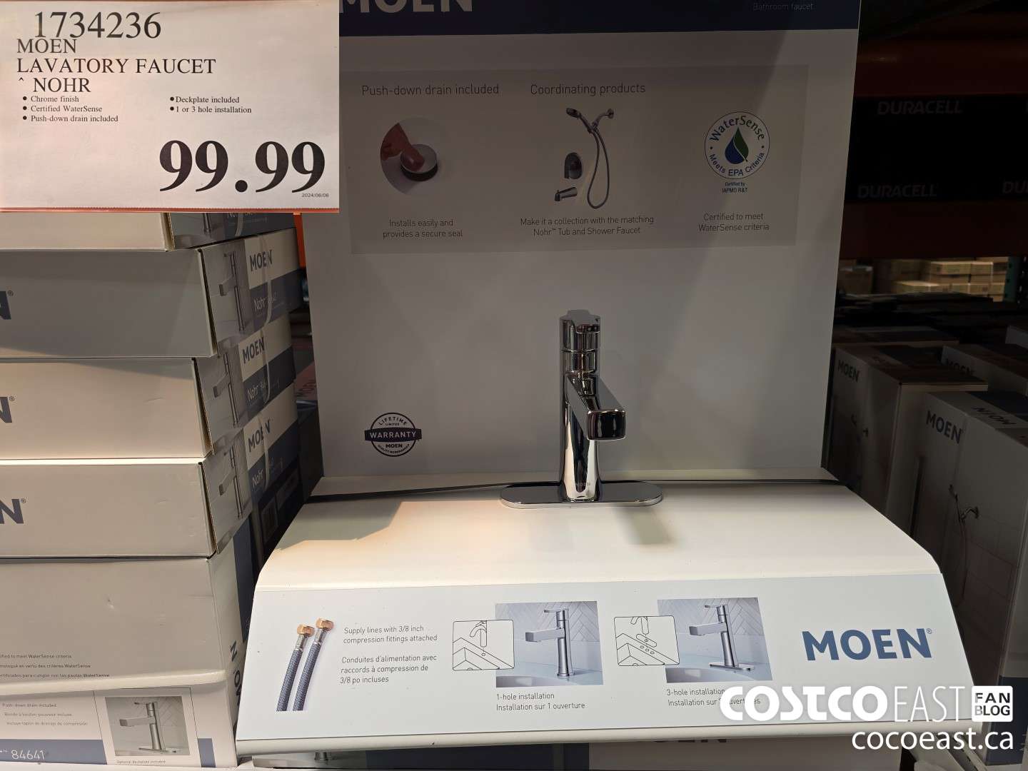 1734236 MOEN LAVATORY FAUCET NOHR $99.99