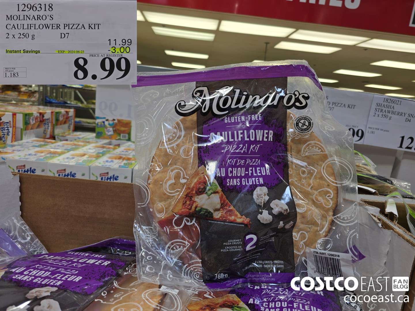 1296318 MOLINARO'S CAULIFLOWER PIZZA KIT 2 X 250 g ($3.00 INSTANT SAVINGS EXPIRES ON 2024-06-23) $8.99